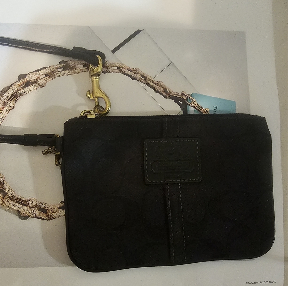 Simple black Coach Wristlet